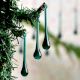 Set of 20 Dark Green Glass Chandelier Drop Ornaments - Christmas Tree Ornaments